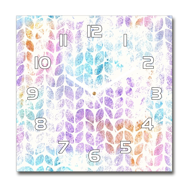 Orologio da parete quadrato con motivo di foglie colorate