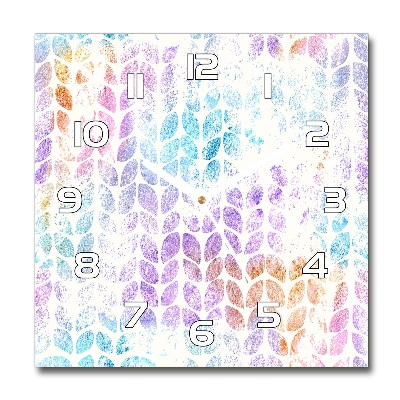 Orologio da parete quadrato con motivo di foglie colorate