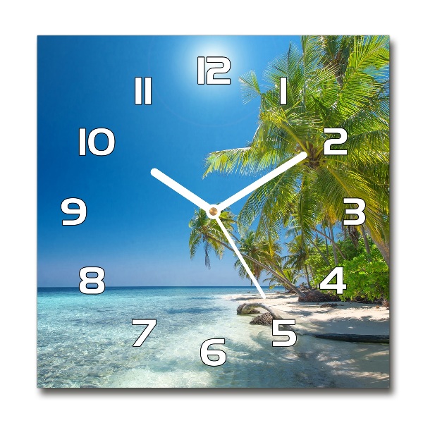 Orologio quadrato con motivo Spiaggia delle Maldive