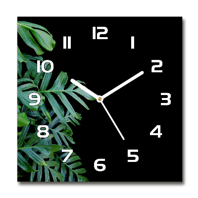 Orologio da parete quadrato con motivo Monstera