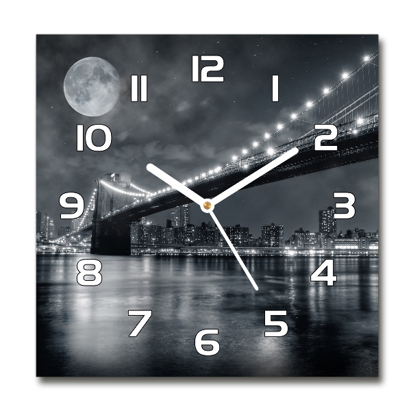 Orologio da parete quadrato con stampa del Ponte di Brooklyn