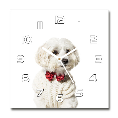 Orologio quadrato con motivo maltese e papillon