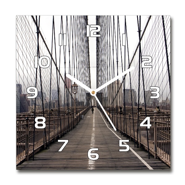 Orologio quadrato in vetro con motivo del Ponte di Brooklyn