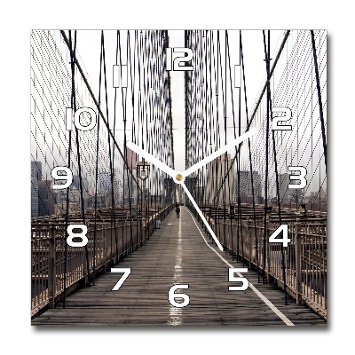 Orologio quadrato in vetro con motivo del Ponte di Brooklyn