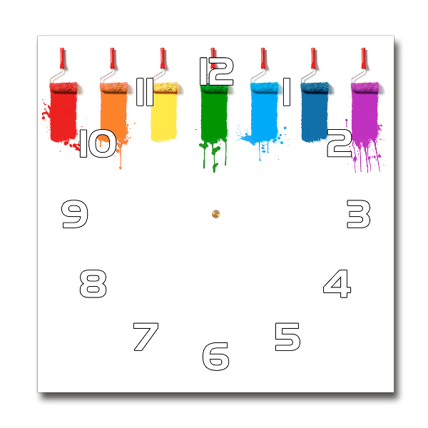 Orologio quadrato in vetro con rulli da pittura