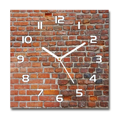 Orologio quadrato in vetro con stampa a motivo muro di mattoni