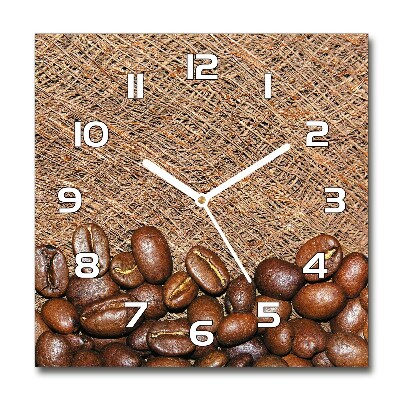 Orologio quadrato con motivo di chicchi di caffè