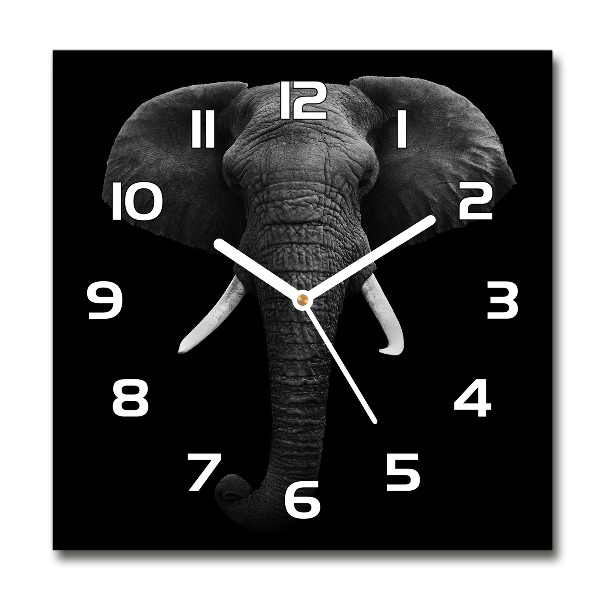 Orologio quadrato con motivo di elefante africano