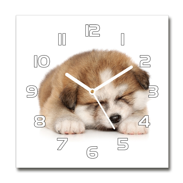 Orologio quadrato con motivo Cucciolo di Akita