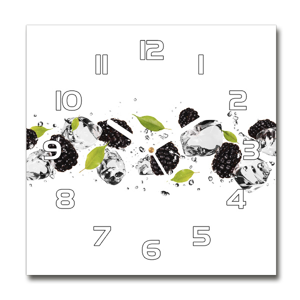 Orologio quadrato con quadrante decorato con motivo di ciliegie e sfondo acquatico
