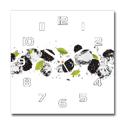 Orologio quadrato con quadrante decorato con motivo di ciliegie e sfondo acquatico