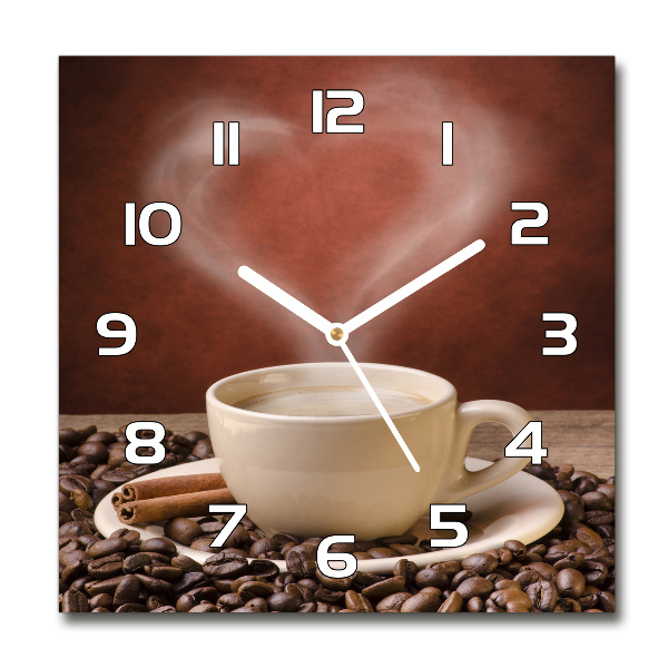 Orologio quadrato in finitura caffè aromatico