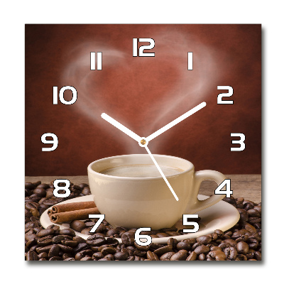 Orologio quadrato in finitura caffè aromatico