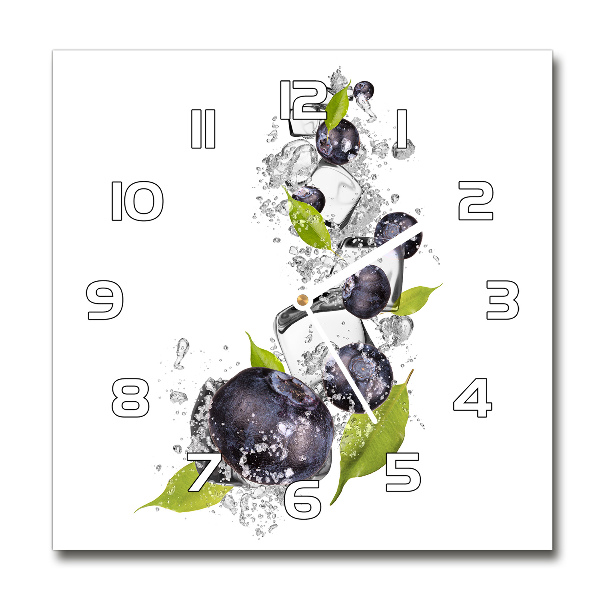 Orologio da parete quadrato con motivo frutti di bosco e particolari effetto ghiaccio