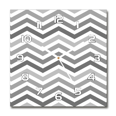 Orologio quadrato con motivo a zigzag grigio