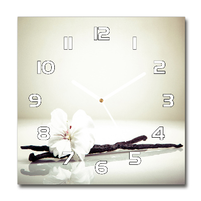 Orologio quadrato in vetro con motivo a baccello di vaniglia