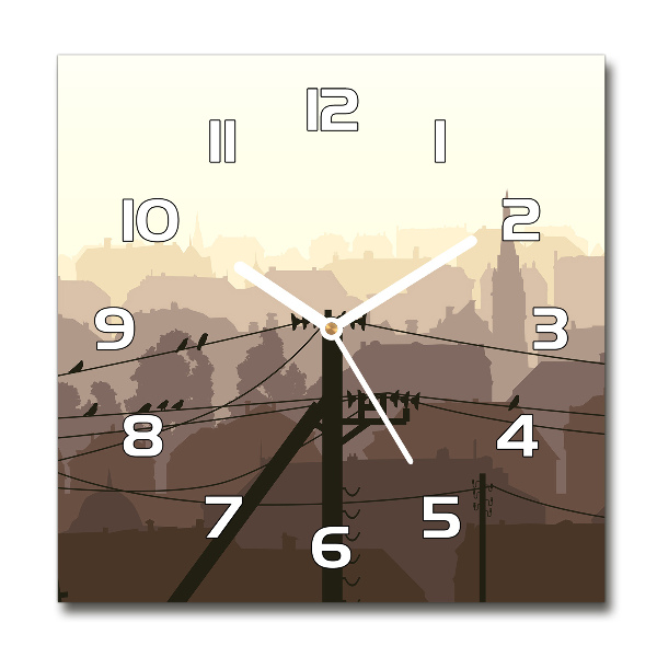 Orologio quadrato della linea elettrica cittadina