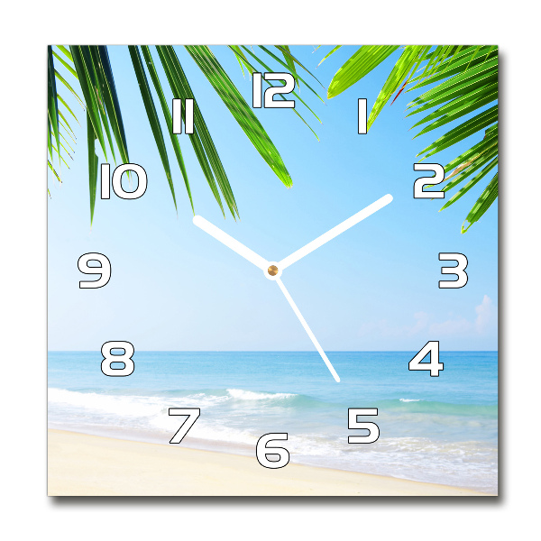 Orologio quadrato con quadrante dal motivo spiaggia tropicale