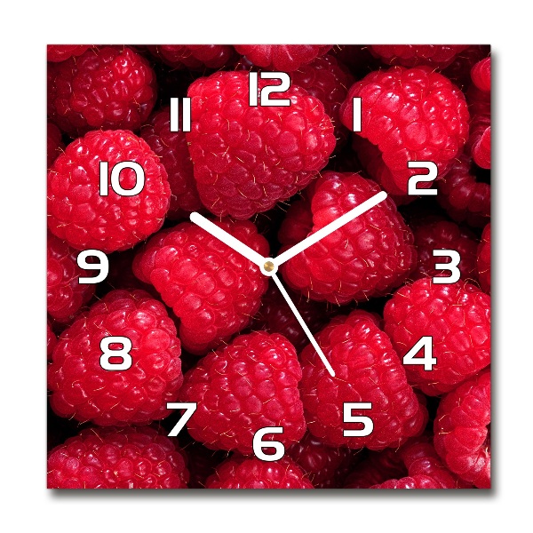 Orologio quadrato in vetro con motivo lamponi