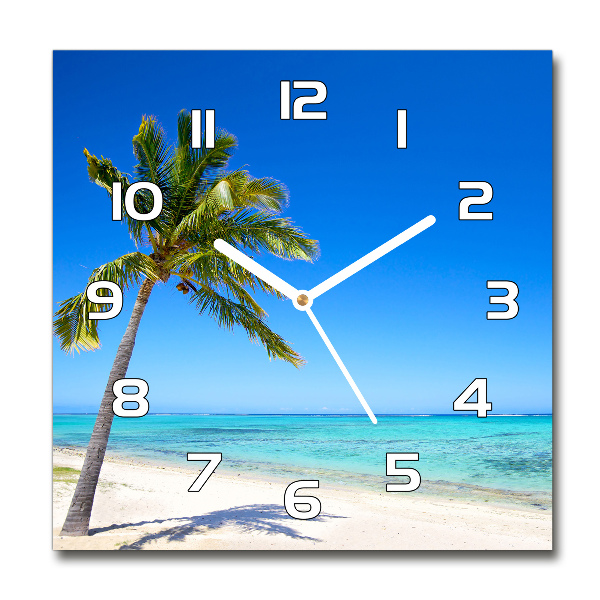 Orologio quadrato con motivo spiaggia tropicale