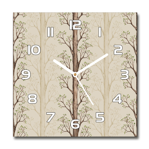 Orologio quadrato con motivo di alberi