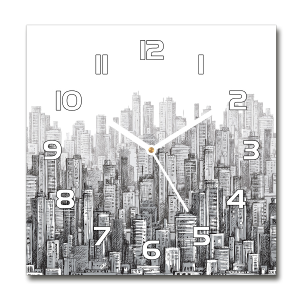 Orologio quadrato con quadrante ispirato ai grattacieli