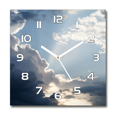 Orologio quadrato in vetro con motivo nuvole nel cielo