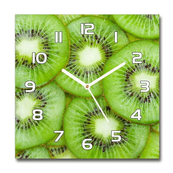 Orologio quadrato in vetro con motivo a kiwi