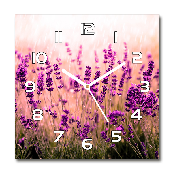 Orologio da parete quadrato con motivo lavanda
