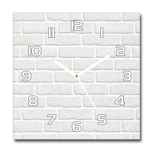 Orologio quadrato in vetro con motivo a muro di mattoni