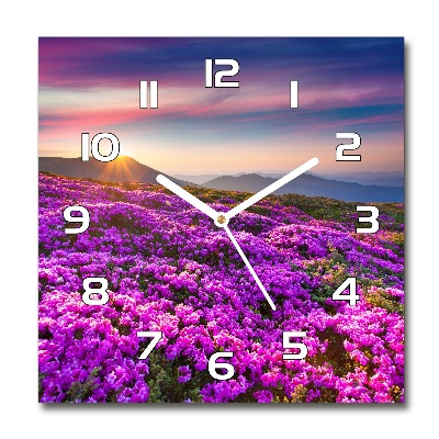 Orologio quadrato con motivo di fiori di montagna