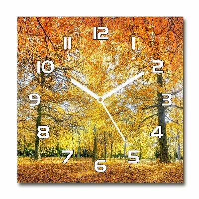 Orologio quadrato con motivo di foresta in autunno