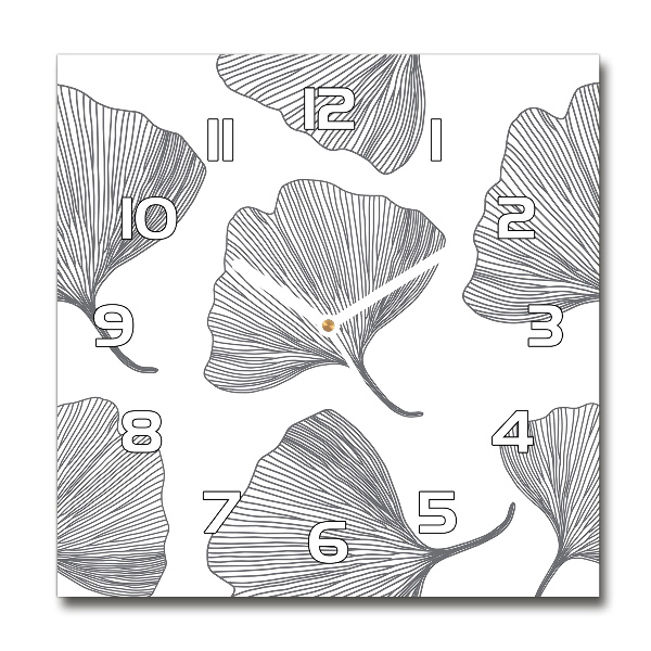 Orologio da parete quadrato con design ispirato al ginkgo