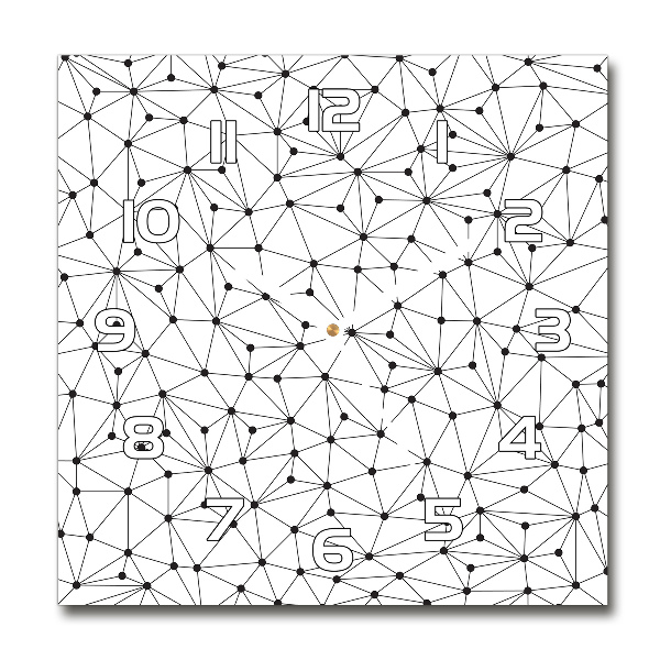 Orologio quadrato con quadrante decorato da linee e cerchi