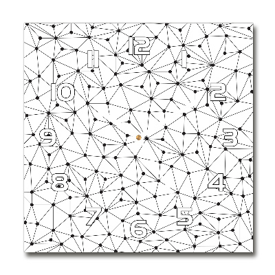 Orologio quadrato con quadrante decorato da linee e cerchi