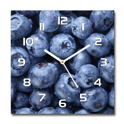 Orologio da parete quadrato con decorazione a tema frutti di bosco