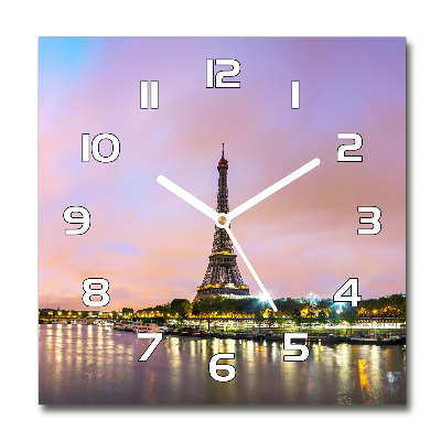 Orologio quadrato con stampa della Torre Eiffel di Parigi