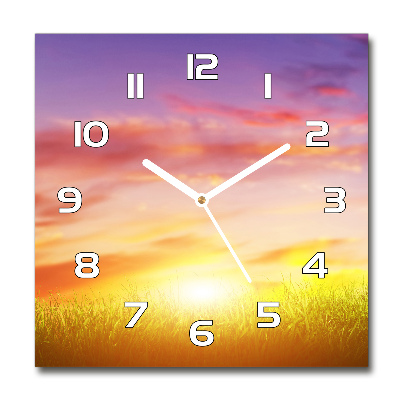 Orologio quadrato con motivo Tramonto