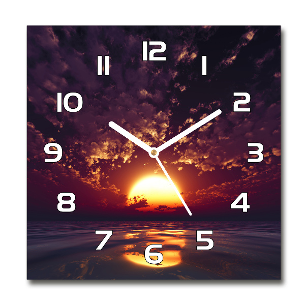 Orologio quadrato con motivo tramonto