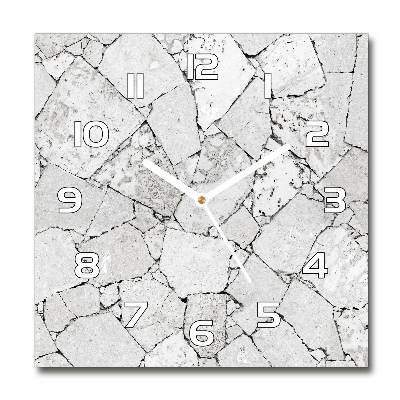 Orologio quadrato in vetro con motivo a muro di pietra