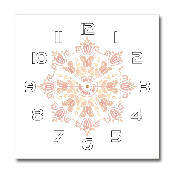 Orologio quadrato con ornamenti decorativi