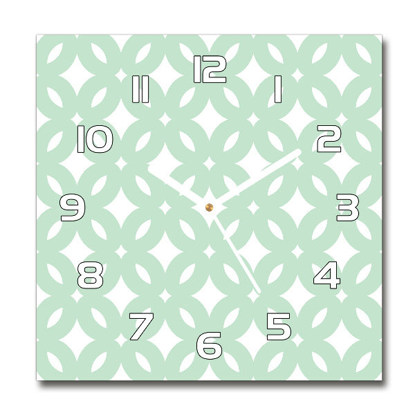 Orologio quadrato in vetro con motivo geometrico sullo sfondo