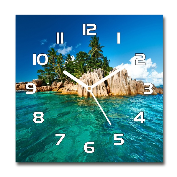 Orologio quadrato con quadrante dal motivo isola tropicale
