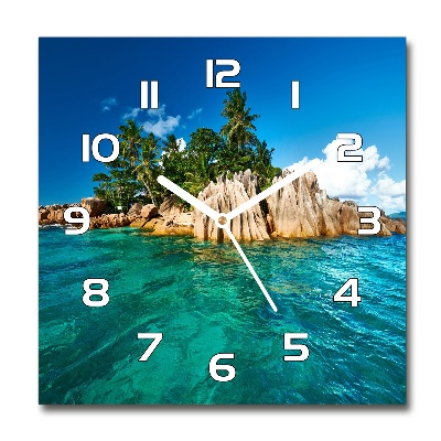 Orologio quadrato con quadrante dal motivo isola tropicale