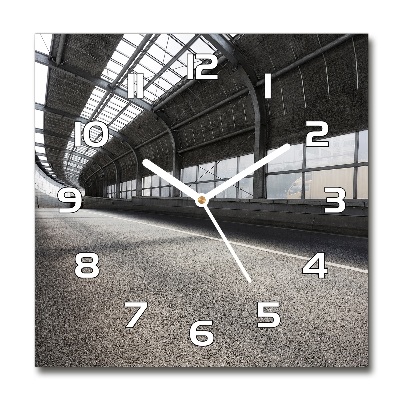 Orologio quadrato in vetro con stampa raffigurante una strada in un tunnel