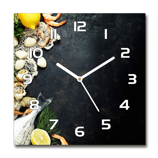 Orologio quadrato con motivo a frutti di mare