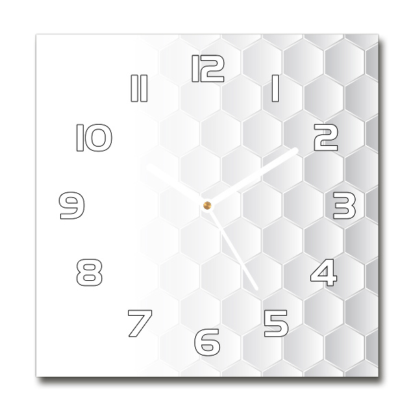 Orologio quadrato in vetro con sfondo esagonale
