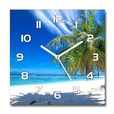 Orologio quadrato con motivo spiaggia tropicale