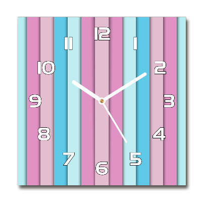 Orologio quadrato in vetro con strisce colorate