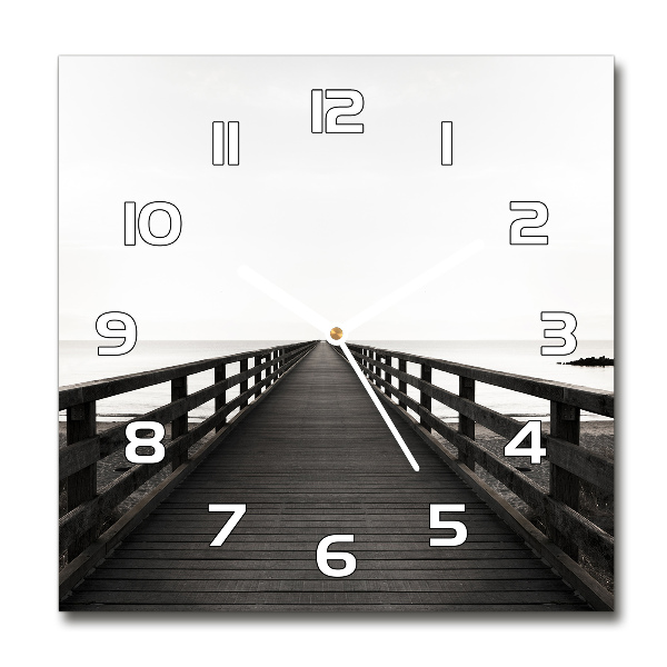 Orologio quadrato in vetro con molla in legno